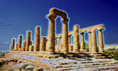 Ancient Greek Temple of Juno God, Agrigento, Sicily, Italy